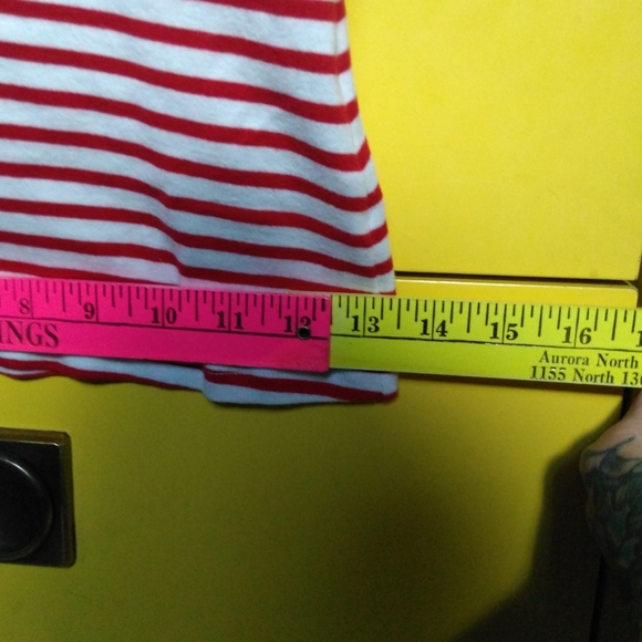 Hell Bunny Red and White Striped Short Sleeve Top - Picture 4 of 5